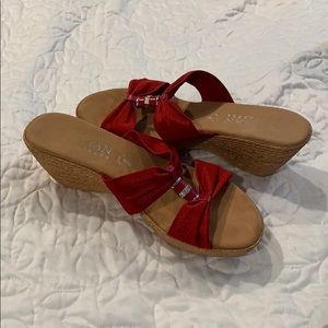Red Italian sandals. Excellent condition. Size 7